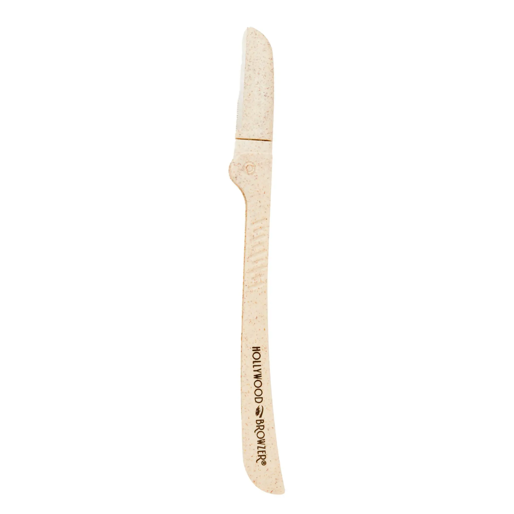 Hollywood Browzer Microplaner - Eyebrow Razor for Women - Removes Peach Fuzz, Dead Skin, Exfoliates - Travel Size Eyebrow Grooming Kit - Pearl - 1 pc
