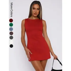 Women's Plain Tank Dress, Elegant Sleeveless Short Dress for Party Dating Wear, Ladies Summer Clothes（gift）