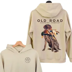 German Wirehaired Pointer Bird Hunting Dog Two-sided Hoodie, Hunting Dog Sweatshirt, Duck Hunting Hoodie Classic Menswear Pullover Tops