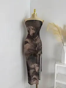 Layla Mesh Strapless Dress