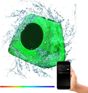 Gemini Sound GHRK-500LTMS: Solar-Powered Bluetooth Outdoor Rock Speaker with Multi-Link and LED Lighting