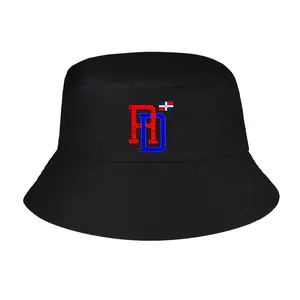 Dominican Republic RD Flag Pride Bucket Hat - Unisex, in the Dominican flag colors (red/white/blue) with the national emblem and the letters DR, wide-brimmed sun hat, suitable for men and women, bucket hat