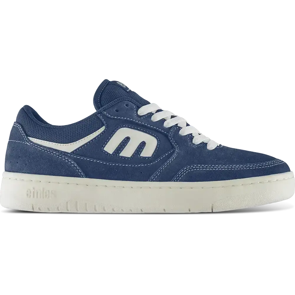 etnies Loot Navy/White Mens Low Top Skate Style Athletic Sports Shoes - Suede, Synthetic & Textile Upper, STI Comfort Level 2 Insole, EVA Heel Wedge Midsole, Mid-Padded Tongue & Collar, Elastic Tongue Straps, Laces, 400 NBS Rubber Outsole, Flexible Tread,