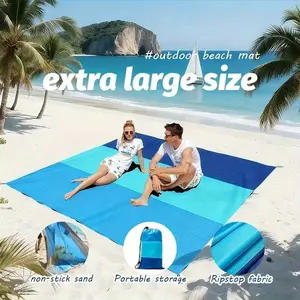 Outdoor Beach Blanket for 4-7 People, Ultra Large Lightweight Sandproof Picnic Mat, Perfect for Beach Travel Camping Hiking, Travel Accessory