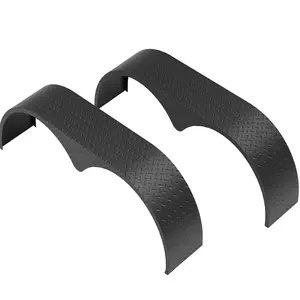 Double Axle Trailer Fenders,2Pcs Tandem Trailer Fender,66" x 9.1" x 20" Teardrop Enclosed Trailer Fender Replacement,Steel Plate Tandem Axle Trailer Fenders Fit for 13-15 Inch Wheels