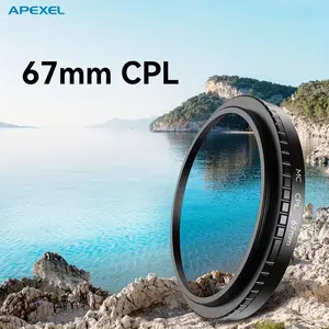 APEXEL Smartphone Camera Lens Filter Kit, Compatible with iPhone 16/15/14/13/12 Pro Max, Samsung, and All Smartphones - 67mm Quick-Release CPL Lens - Smartphone Camera Lens Accessories, 67mm CPL Filter for Smartphones with Cold Shoe Mount