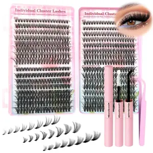 Individual False Eyelashes Kit, 1 Box Mixed Length & Styles Natural Look Eyelash Extensions, Self Grafting Curl Eyelashes, Eye Makeup Enhancement Tool Cosmetic, Diy Eyelash Extensions