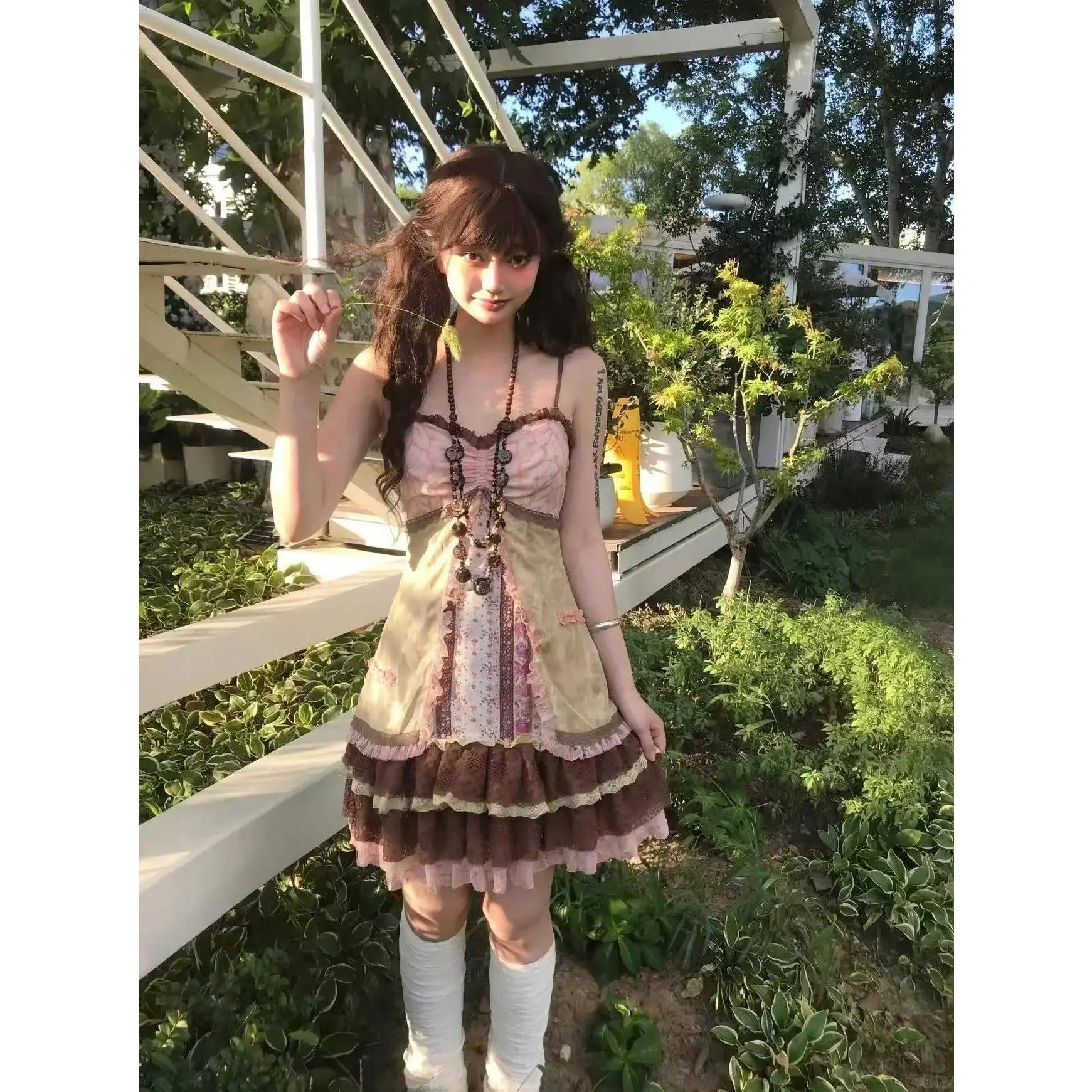 Sweet Japanese Lolita Mini Dress Women Harajuku Y2K Strap Gothic Retro Party Aesthetic Daily Casual Female Dresses