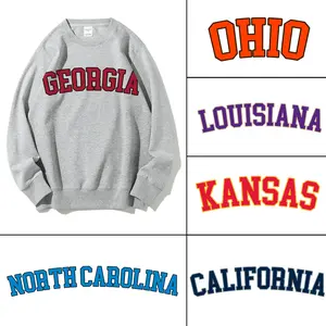 sweatshirts women Varsity College Sweatshirt Soft Breathable Cotton Relaxed Fit Long Sleeve Crew Neck Pullover Casual Chic Everyday Outfit Crewneck Beige sweatshirts women