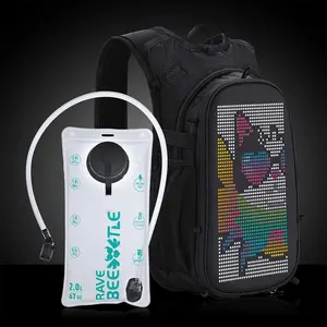 RaveBeetle Elytra AIR LED Hydration Backpack – Lightweight Festival Pack with 2L Water Bladder (Black)