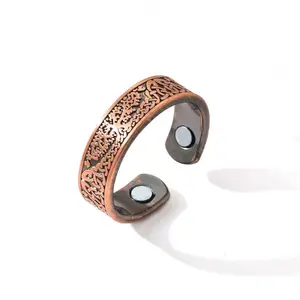 Unisex copper magnetic ring, adjustable jewelry gift, suitable for everyday wear, and a Valentine's Day present.