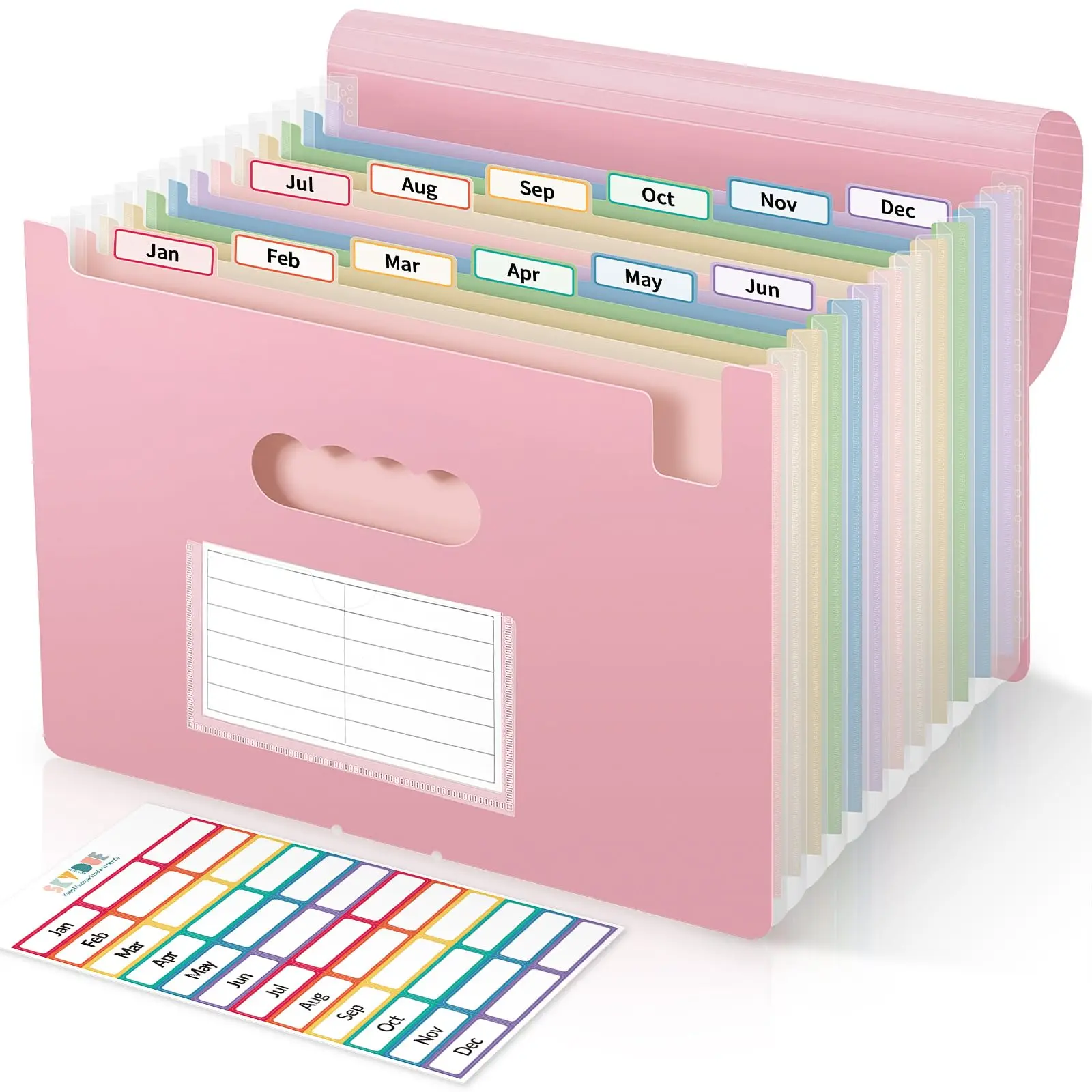 SKYDUE 13-Pocket Expanding File Folder with Monthly Labels, Accordion Organizer for Tax Records Receipts, Office Organization Solution for Home Office