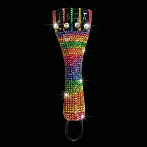 Rainbow Crystal Violin Tailpiece | Multi-Color Crystal Fine Tuners