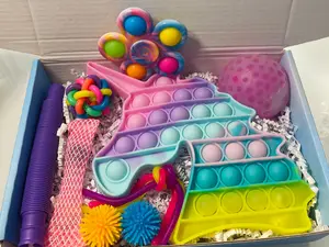 Sweetest Fidgets Unicorn Pop It Fidget Box - Fidgets for Stress Relief and Relaxation