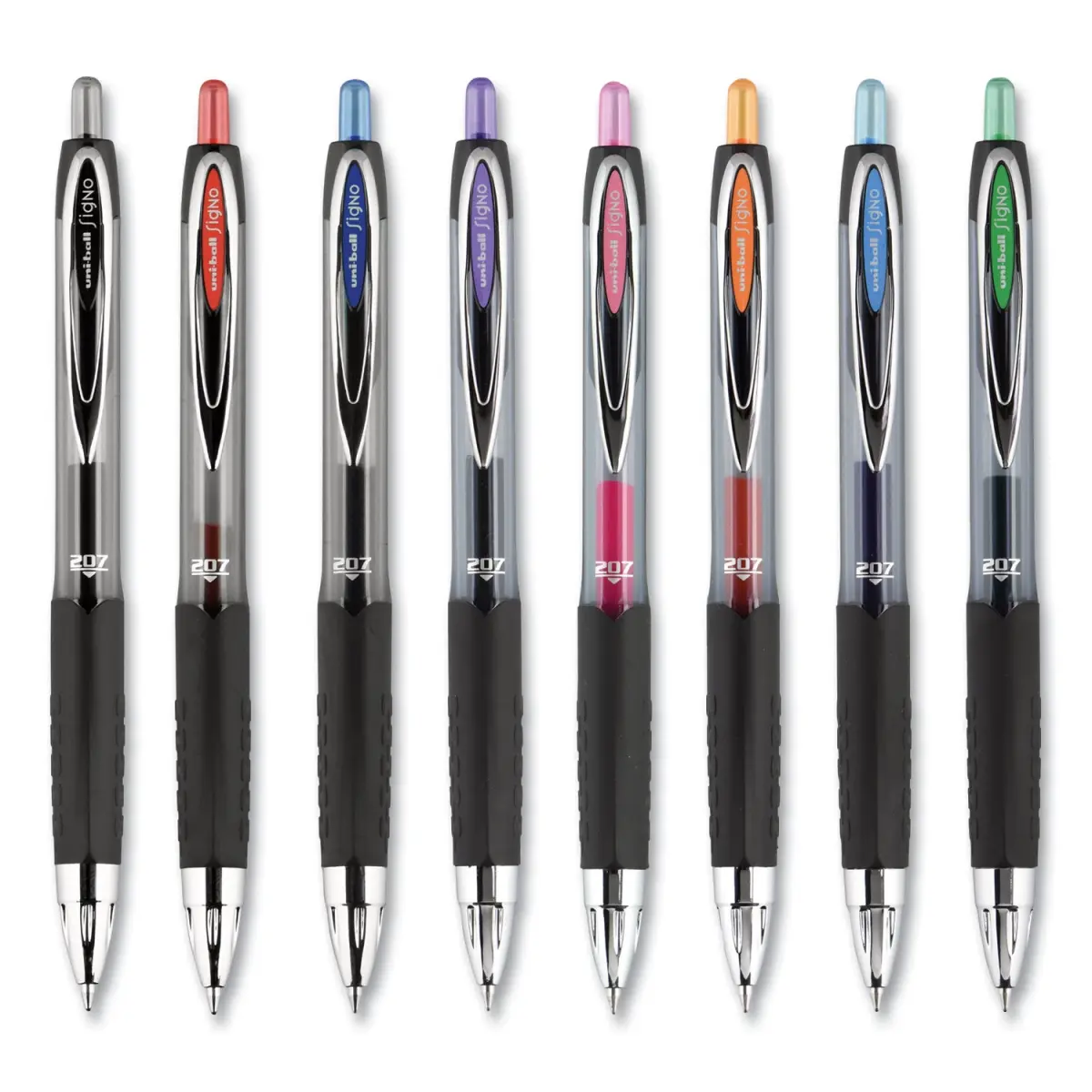Uni-Ball UBC45532PP 0.7 mm 207 Gel Pen, Blue - Pack of 4