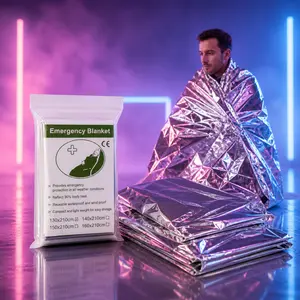 Emergency Space Blanket (4-pack), Thermal Mylar Blanket for Rave, Music Festival, Camping, Hiking & Travel