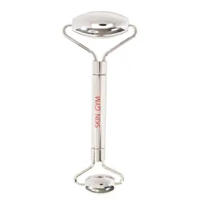 Skin Gym Cryo Stainless Steel Facial Roller for Face Lifting & Lymphatic Drainage Tool Dual-Ended Dermaplaning Device