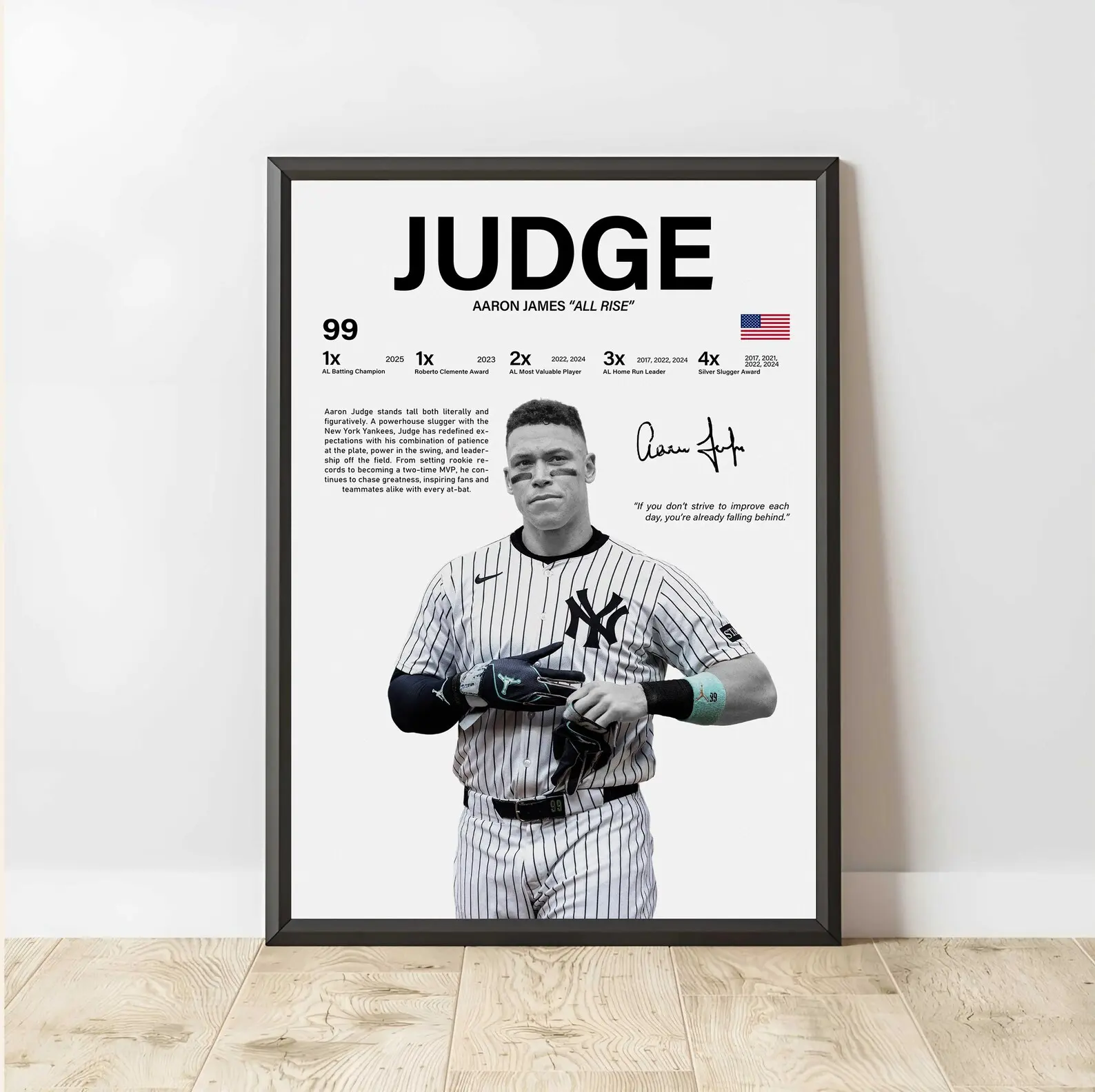 Aaron Judge Poster Print Unframed Wall Art Baseball Print Sports Room Decor Fan Gift