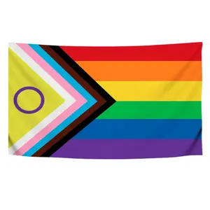 LGBTQ+ Progress Pride Textile Artwork Tapestry - Hanging Decoration, Ideal for Pride Events, Perfect Gift for LGBTQ+ Community & Allies, Home Decor Party Banner, Textile Artwork Tapestries, Hanging Decoration Tapestries