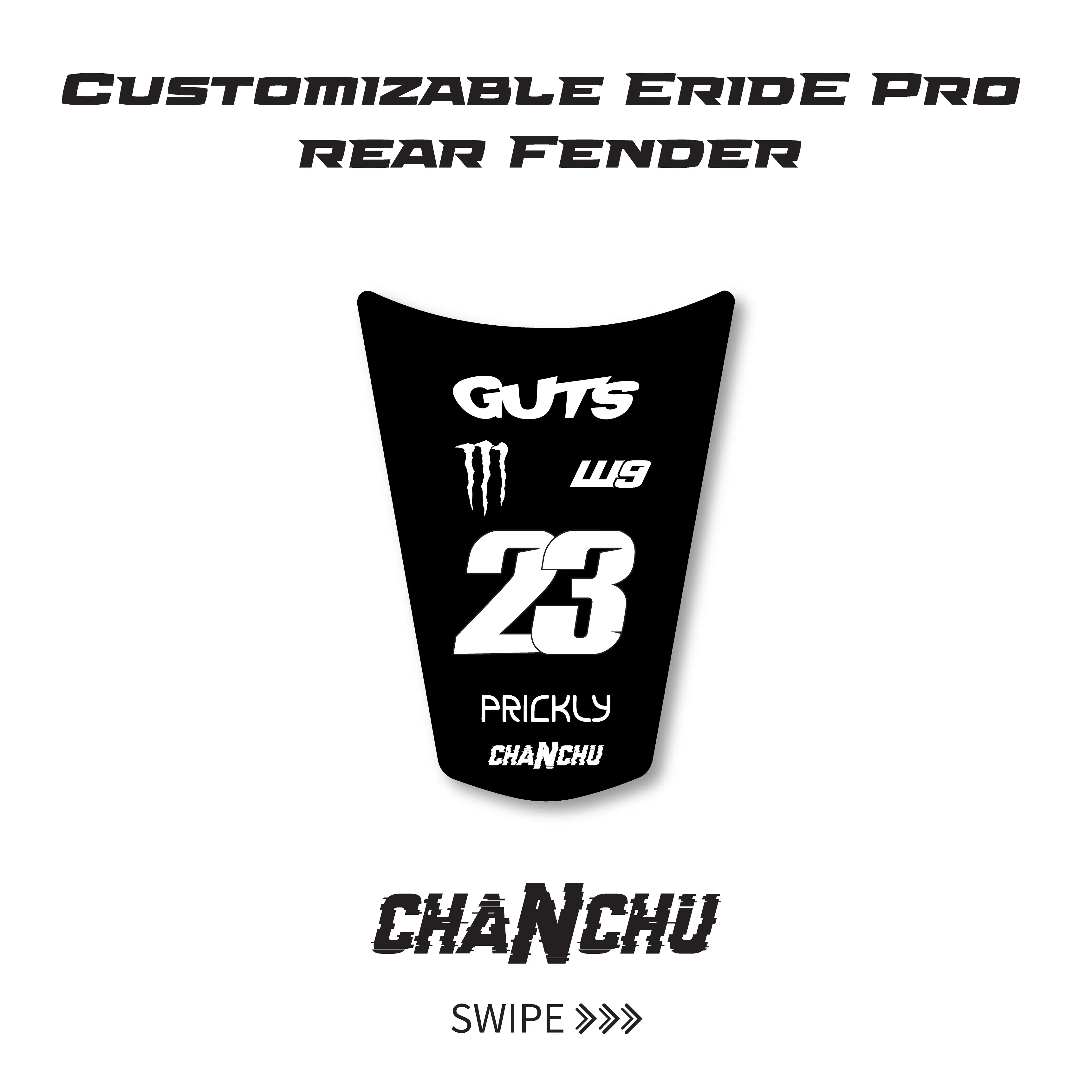 Customizable Eride Pro rear fender Decal