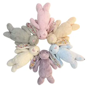 8.26inch Floral Plush Blossom Bunny Stuffed Toy, Rabbit Doll, Soft Stuffed Animal, Cuddly Stuffed Animal, Long Ears Cute Expression Comfort Companion, Soft Decor Gift for Girlfriend, Valentine's Day Birthday Graduation
