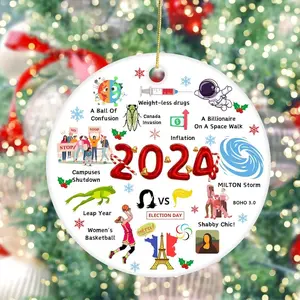 Notable Events 2024 Christmas Ornament, Hurricane Milton October 2024, Year to Remember Gifts Idea, Commemorative 2024, Newsmaker Cute Gift, Xmas Tree Hanging, Chirstmas Gift