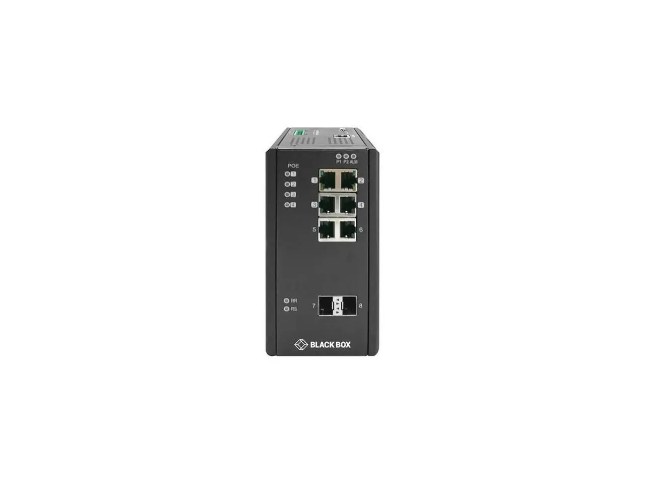 Black Box Network Services LIE1082A Industrial Gigabit Ethernet Managed L2 Plus Switch - PoE Plus, Extreme Temperature, 6 RJ45, 2 SFP