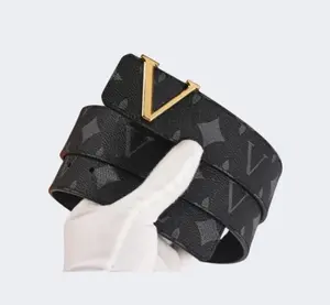 Designer Monogram Lamb Skin Belt, Unisex Stretch Style with Tassel Decoration and Box Buckle