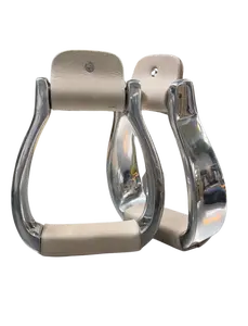 Aluminum 2" Stirrups w/Leather Tread
