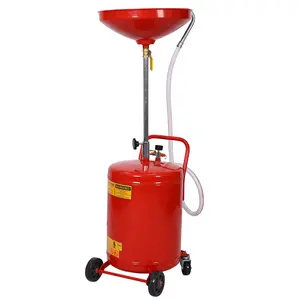 DONEXT 18 Gallon Waste Oil Drain Tank with Wheels & Hose Red Portable Oil Collection System