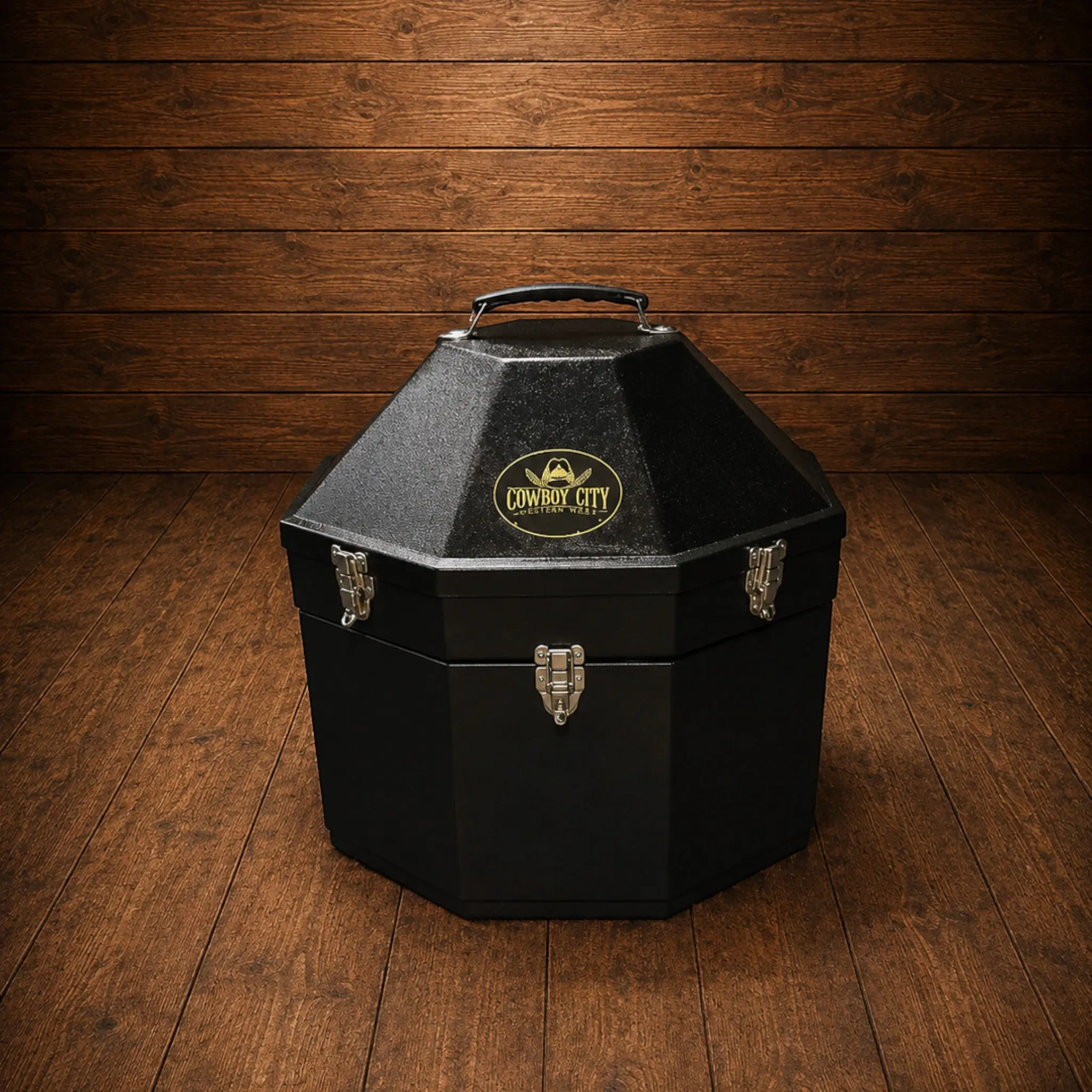 Cowboy City Plastic Western Double Hat Carrier Black M19