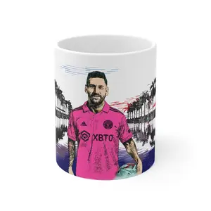 Leo Messi in the City of the Sun Ceramic Coffee Mug Inter Miami, Goat