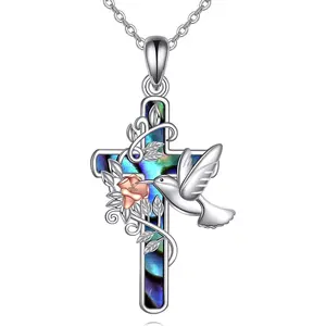 Cross Necklace 925 Sterling Silver Faith Pendant Lucky Jewelry Gift for Men and Women