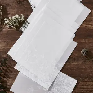 100pcs Clear Vellum Envelope Wraps for 5x7 Cards, Pre-Folded Wedding Invitation Jackets Featuring White Butterfly – Transparent Protectors