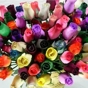 Wooden Roses Flower Decor Decorative Plants Gift