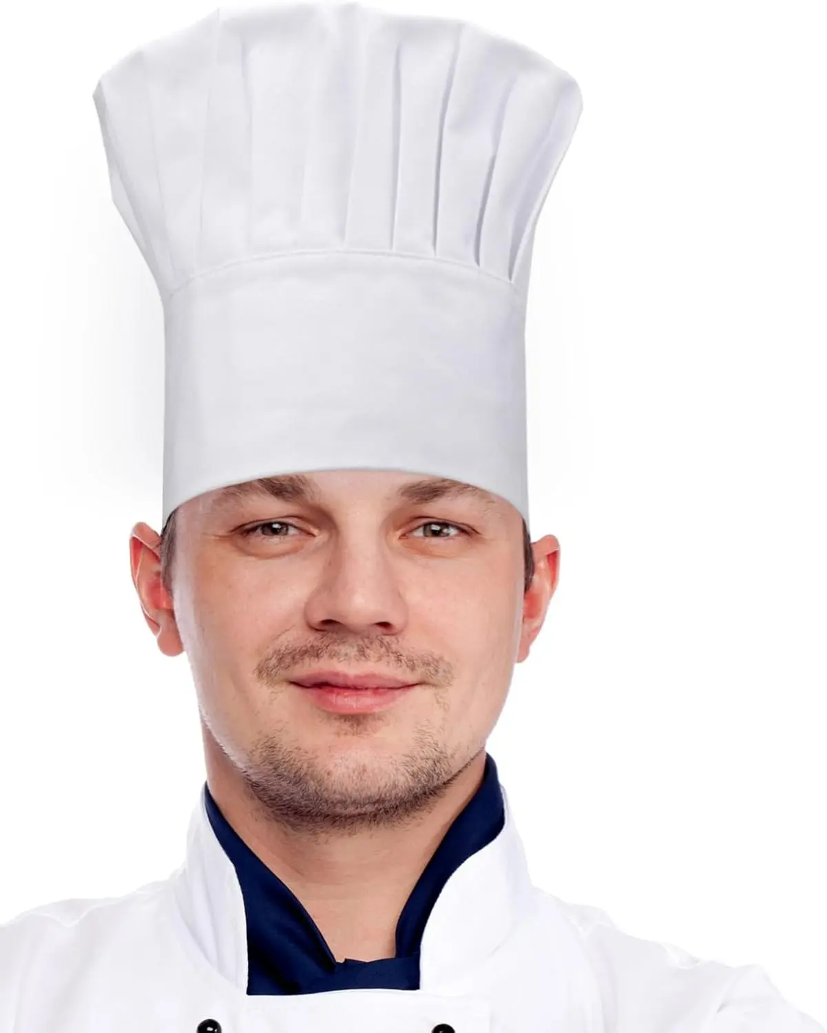Tall White Chef Hat, Adjustable Elastic Baker Kitchen Cooking Chef Cap Professional Chefs Hat for Women Men