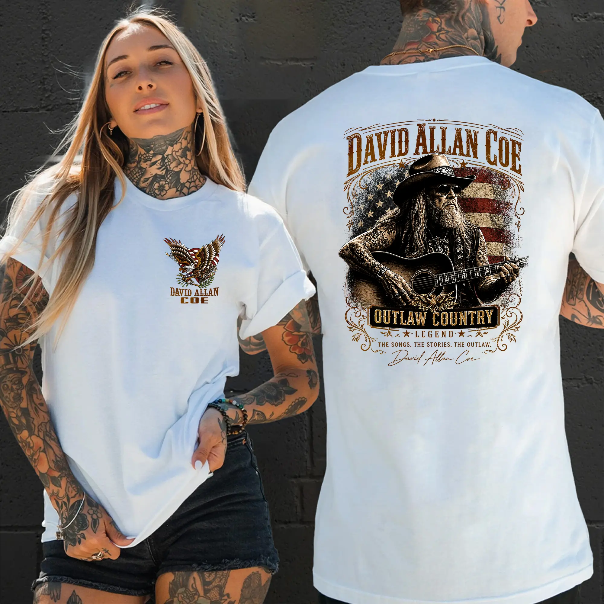 David Allan Coe Outlaw Country Legend T-Shirt, Vintage Country Music Graphic Tee, Classic Western Guitar Shirt