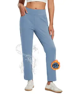 baleaf 27" Women's Business Casual Pants Fleece Lined Bottoms Stretch Golf Pants High Waist School Athletic Work Water Resistant Winter Thermal Travel Pants Cold Weather Gear