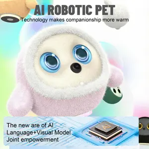 AI Robotic Pet Multimodal Desktop Companion with LLM & VLM Vision Smart Interactive Emotional Robot with Voice Conversation Touch Sensors Customizable Plush Covers for Home Office Mothersdaygift