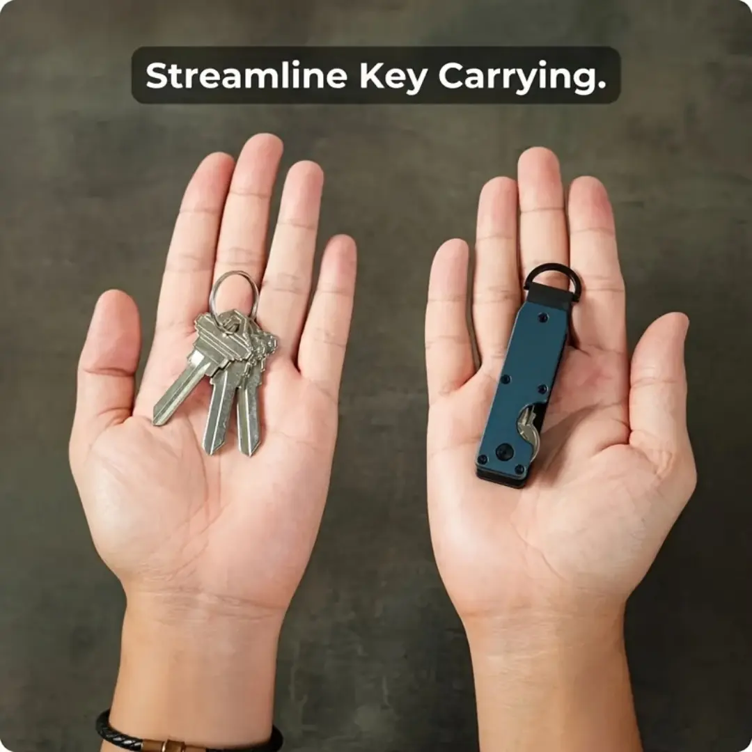 Fashion Metal Key Holder Box for 2-6 Keys, Compact Design for Daily Commute, Simple Style Organizer for Home & Office Use, Lightweight Keychain, Keyrings for Keys
