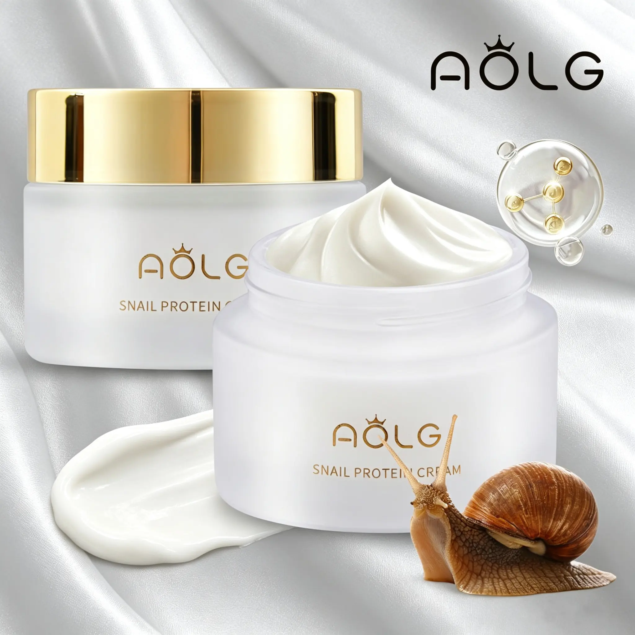 AOLG Daily Face Cream, 98% Snail Mucin & Retinol Gel Moisturizer for Anti-Wrinkle & Radiant Glow, Gentle for All Skin Types, 50g