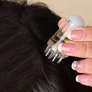 multifunctional scalp medicine applicator-empty bottle, scalp massage container, used for hair care and treatment, suitable for all kinds of liquids at home and in travel, head scalp massager brush and essential oil, Scalp Revitalizing Solution