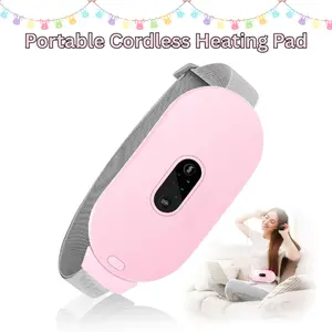 Portable Cordless Heating Pad with Massage Modes – 6 Heat Levels & 6 Massage Modes, 3s Fast Heating, Menstrual Electric Heating Pad for Period & Back Pain Relief, Gifts for Women & Girls - Easter Gift