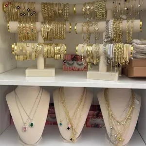 Live Bundle $50 - Assorted Gold-Tone Jewelry Set Including Necklaces Bracelets & Earrings for Women
