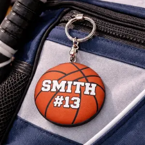 Basketball Keychain Custom Personalized Name & Number Sports Gift