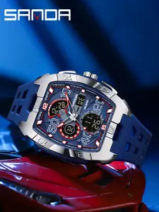 Sanda 5110 Men's Sport Electronic Watch, Quartz Waterproof Wristwatch, Multifunctional Waterproof Night Light, Date/week/countdown, Stopwatch Display