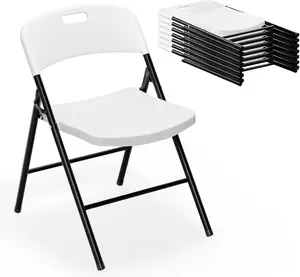 VINGLI Folding Chairs, Plastic Foldable Chair, Capacity up to 350 lbs, Portable Seating for Indoor Outdoor Events Parties Camping Work School Commercail