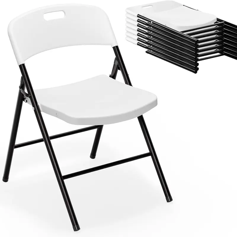 VINGLI Folding Chairs, Plastic Foldable Chair, Capacity up to 350 lbs, Portable Seating for Indoor Outdoor Events Parties Camping Work School Commercail