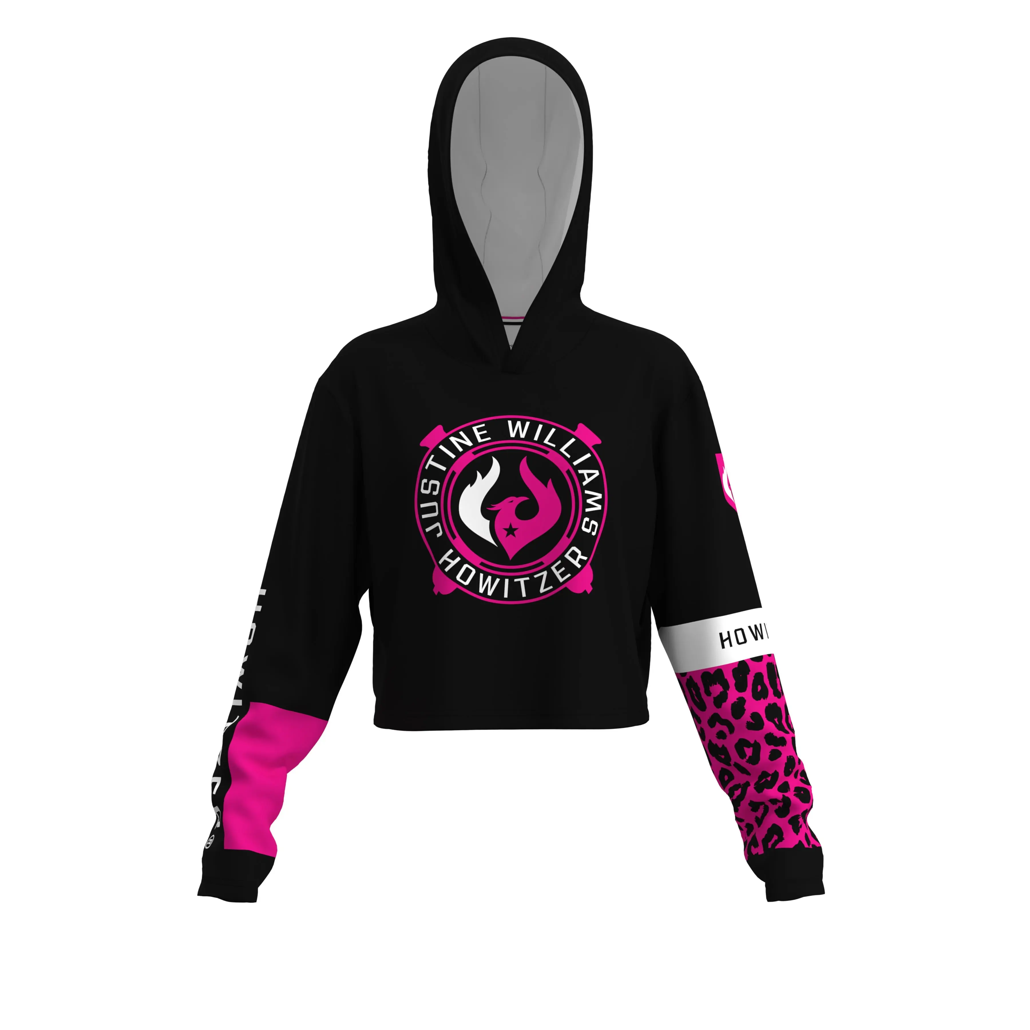 Howitzer Clothing Women's Fitted Performance Jersey Hoodie - Casual, Sun-Protective Flat Fabric, Justine Williams Phoenix Edition, Tops