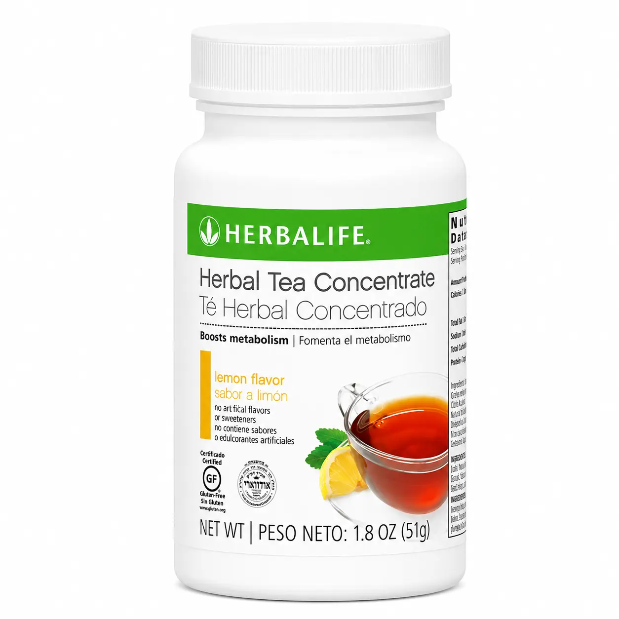 Herbalife Herbal Tea Concentrate Lemon 1.8 Oz Instant Tea Drink Mix Lemon Flavor Green Tea Extract Caffeine Gluten Free Daily Hydration Beverage Dietary Supplement Wellness Drink Powder Herbal Tea Instant Beverage Mix Hot or Cold Tea Drink